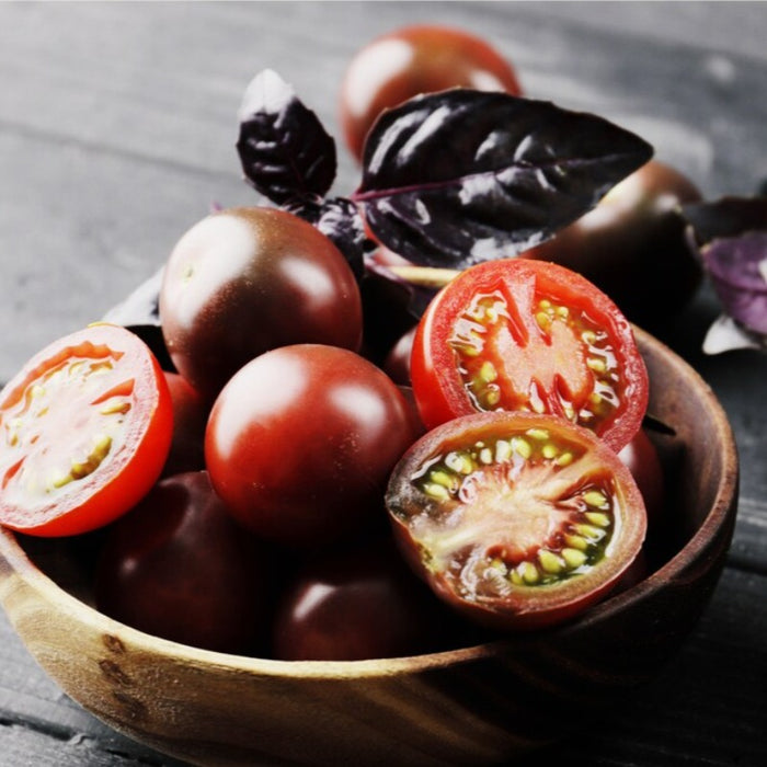 Black Cherry Tomato Seeds - Heirloom, Cherry Tomato, Indeterminate, High Yield, Bruschetta, Container Garden, Black Tomato, OP, Non-GMO